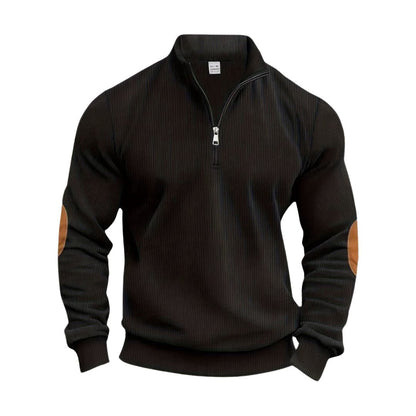 Heren Trui met Halve Rits – Beige, Donkerblauw, Grijs, Zwart of Groen
