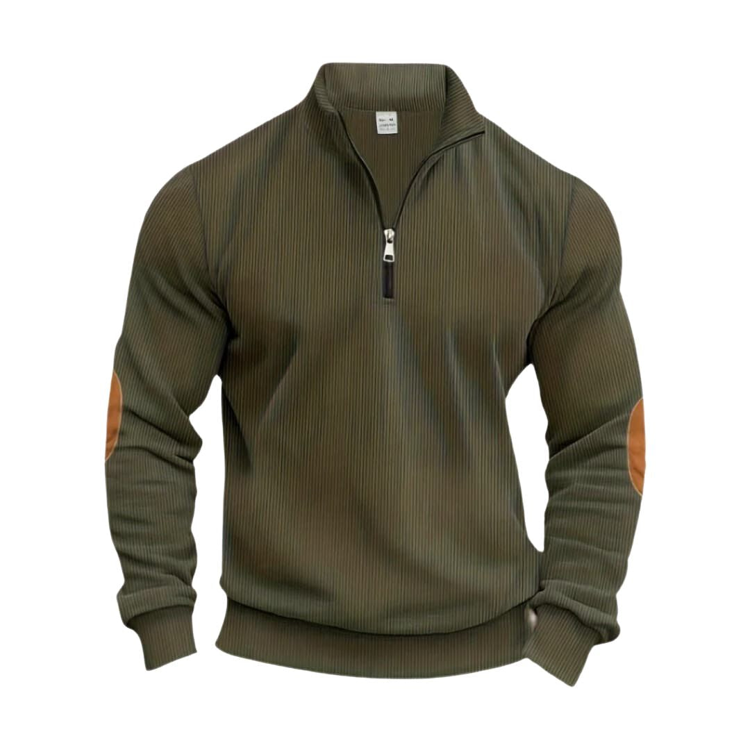 Heren Trui met Halve Rits – Beige, Donkerblauw, Grijs, Zwart of Groen