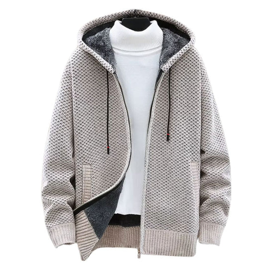 Gebreide Heren Hoodie – Beige, Groen, Bruin of Zwart