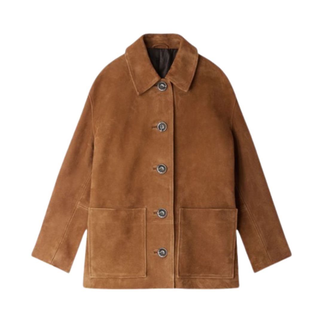 Dames Jas in Suède Look – Bruin of Donkerbruin