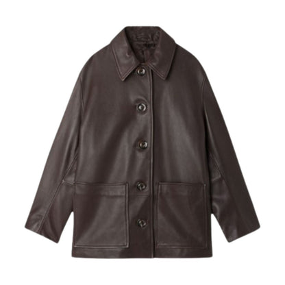 Dames Jas in Suède Look – Bruin of Donkerbruin