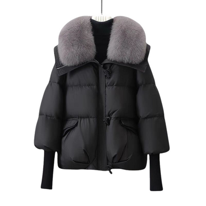 Lange Dames Winterjas met Bontkraag