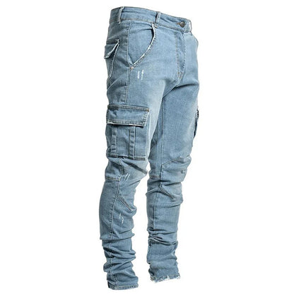 Cargo Jeans voor Heren – Lichtblauw, Zwart of Combi