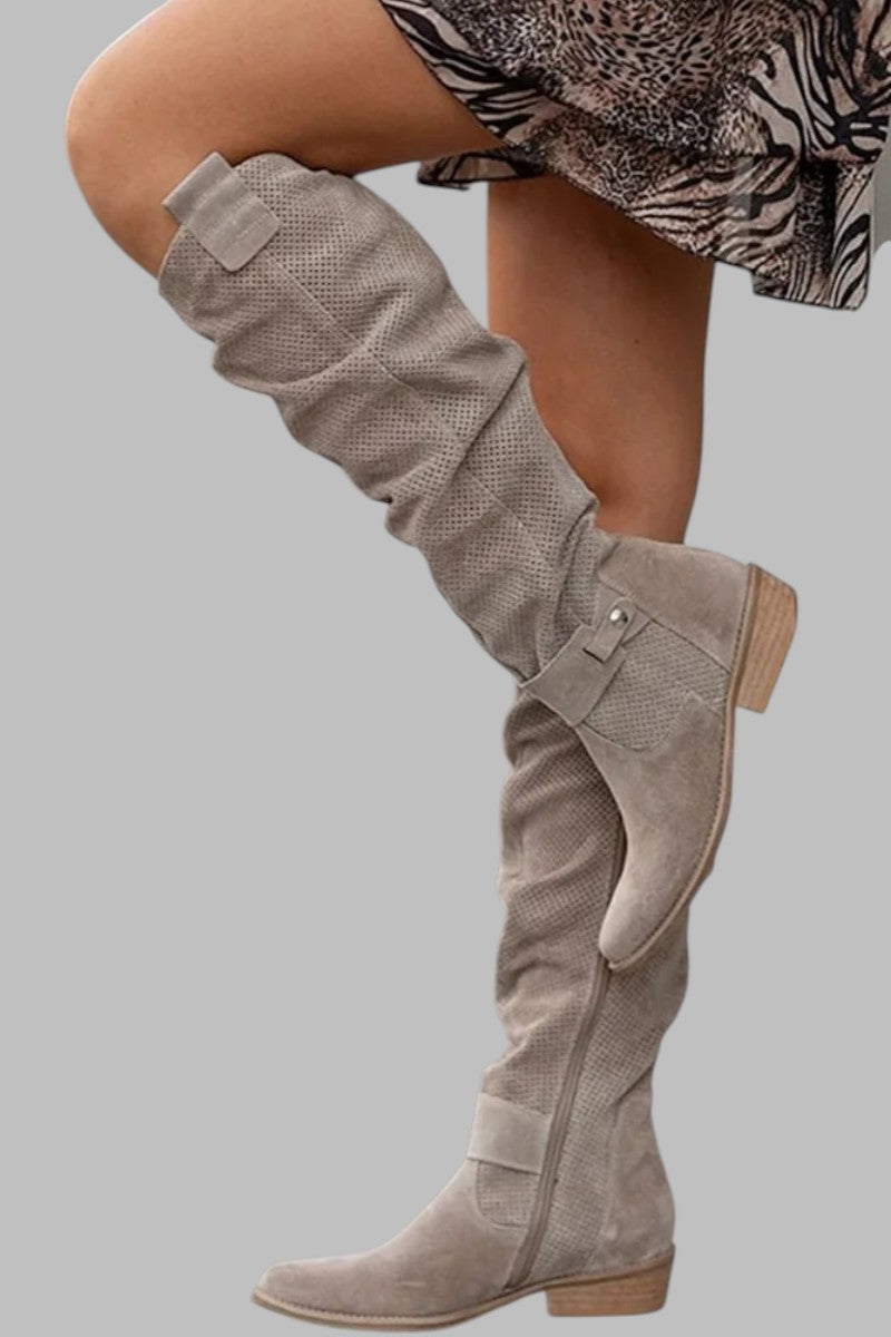 Dames Suède Laarzen – Khaki