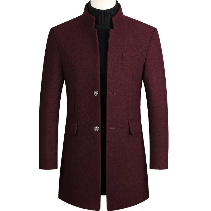 Heren Trenchcoat – Zwart, Grijs, Rood of Donkerblauw