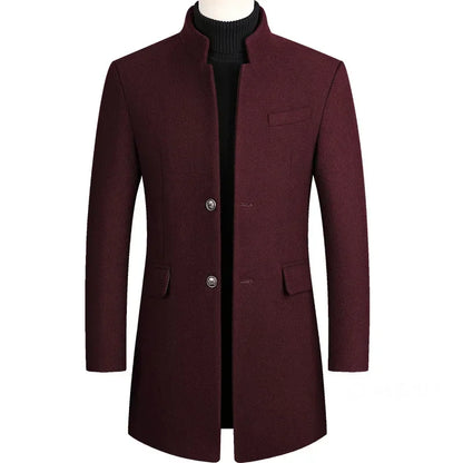 Heren Trenchcoat – Zwart, Grijs, Rood of Donkerblauw