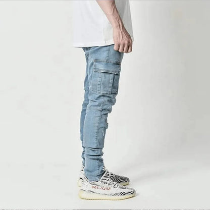 Cargo Jeans voor Heren – Lichtblauw, Zwart of Combi