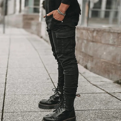 Cargo Jeans voor Heren – Lichtblauw, Zwart of Combi