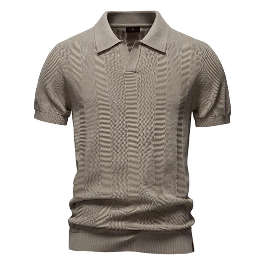 Gestreepte Heren Polo – Grijs, Donkerblauw of Donkergroen
