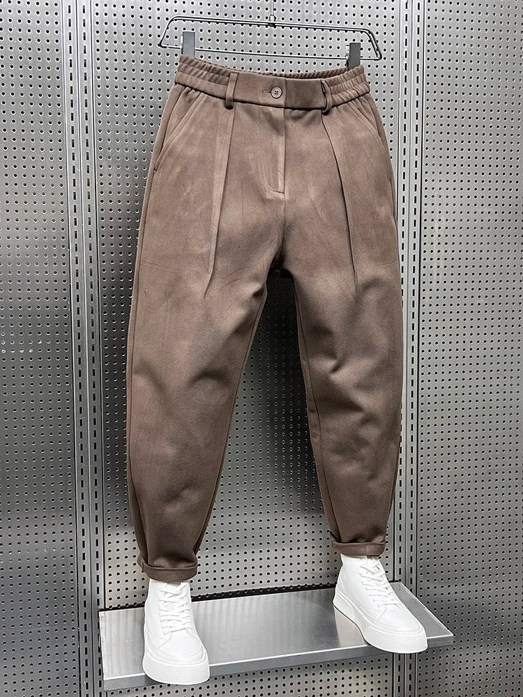 Herenbroek met Textuur – Grijs, Zwart of Bruin