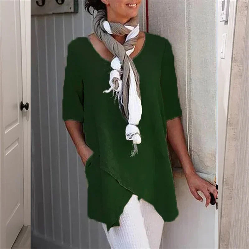 Casual Effen Dames Top – Zes Kleuren