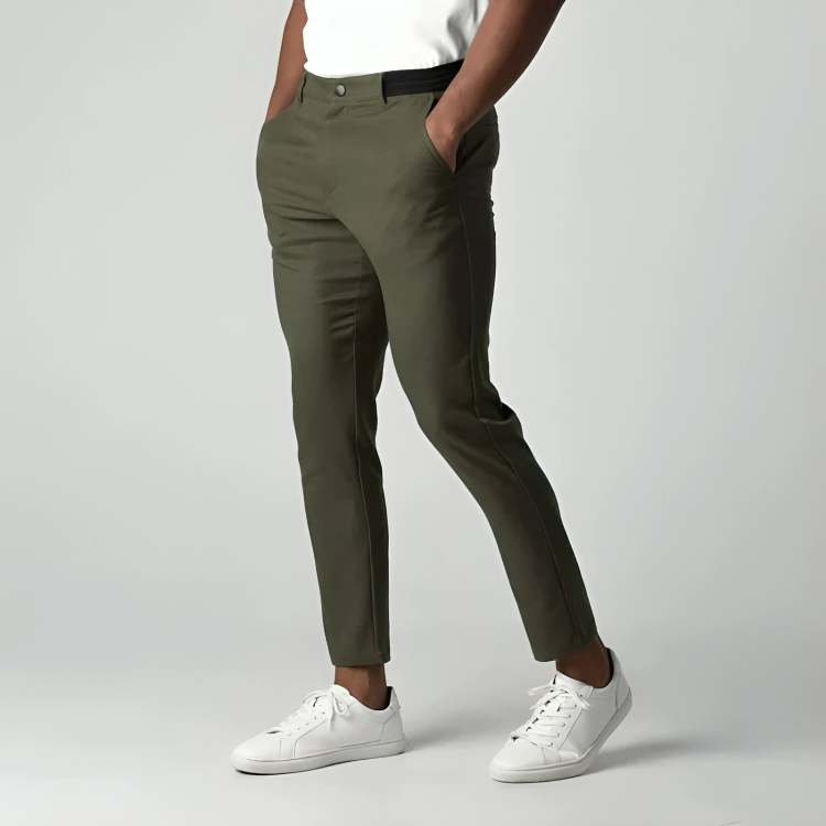 Stretch Chino voor Heren – Zwart, Marineblauw, Groen of Khaki