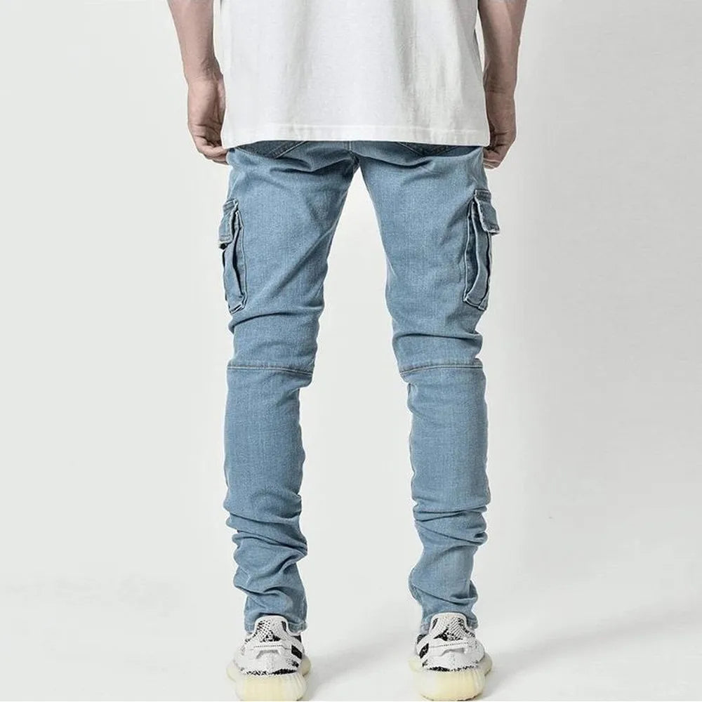 Cargo Jeans voor Heren – Lichtblauw, Zwart of Combi