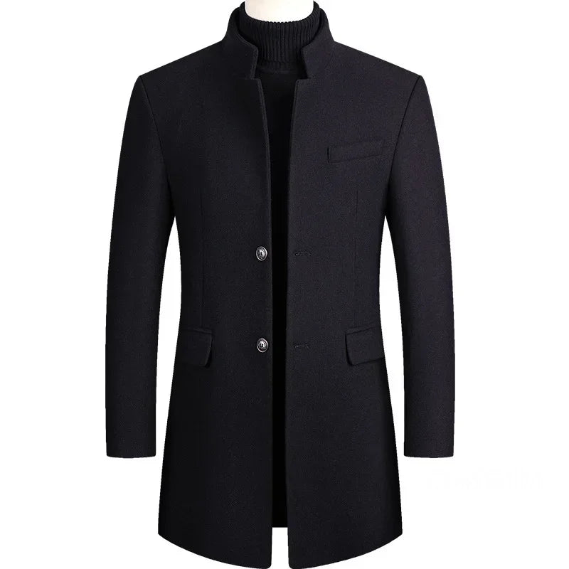 Heren Trenchcoat – Zwart, Grijs, Rood of Donkerblauw