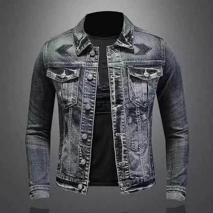 Heren Denim Jack in Motorstijl – Twee Varianten