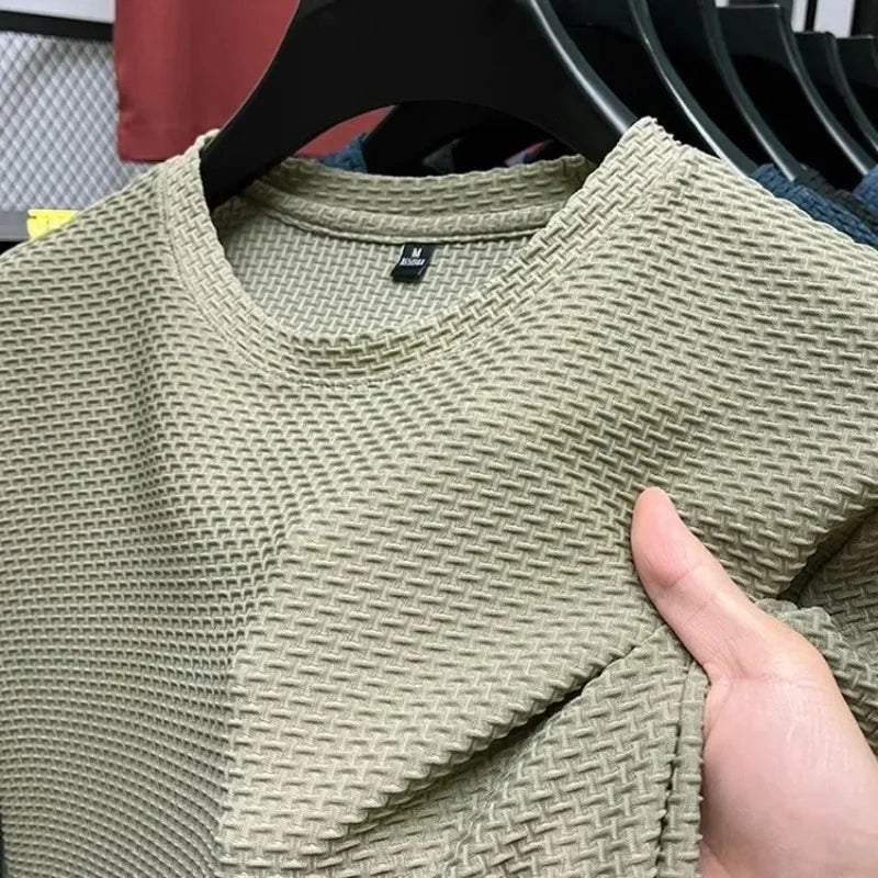 Elegant Heren T-shirt – Khaki, Wit, Blauw, Zwart of Donkergrijs