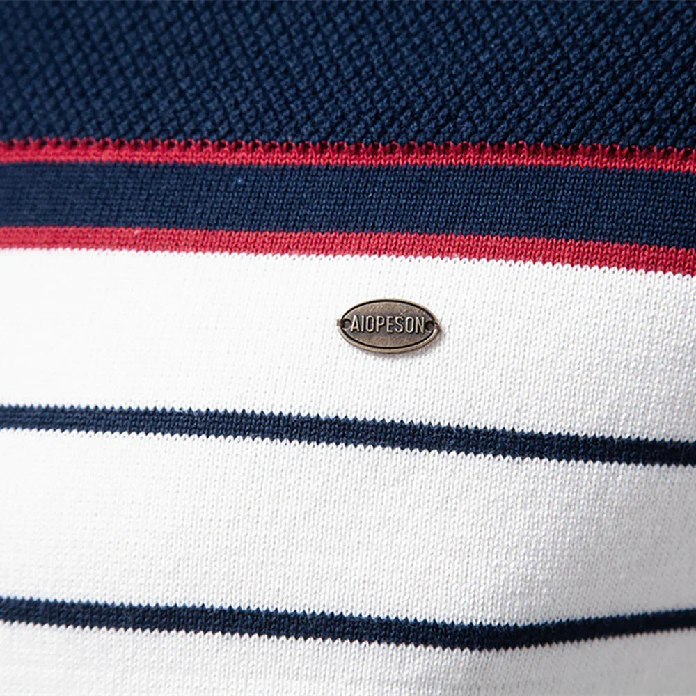 Heren Trui met Streepdesign – Blauw, Rood, Wit of Bruin