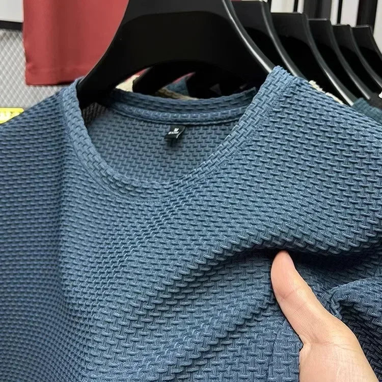 Elegant Heren T-shirt – Khaki, Wit, Blauw, Zwart of Donkergrijs