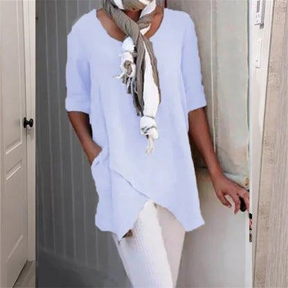 Casual Effen Dames Top – Zes Kleuren