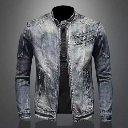 Heren Denim Jack in Motorstijl – Twee Varianten