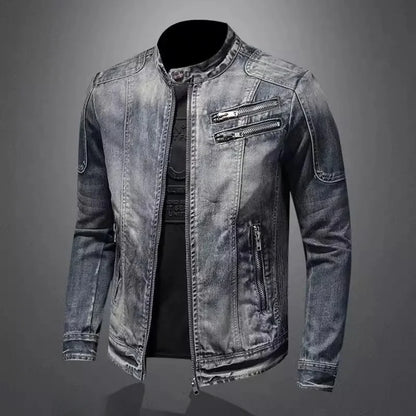 Heren Denim Jack in Motorstijl – Twee Varianten
