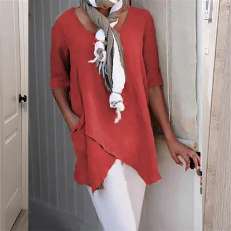 Casual Effen Dames Top – Zes Kleuren