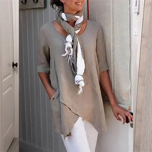 Casual Effen Dames Top – Zes Kleuren