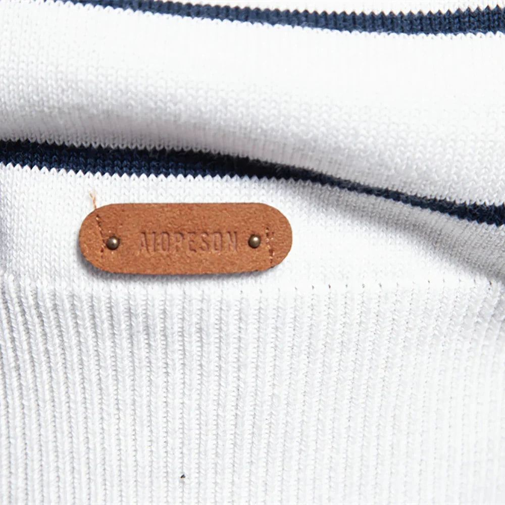 Heren Trui met Streepdesign – Blauw, Rood, Wit of Bruin