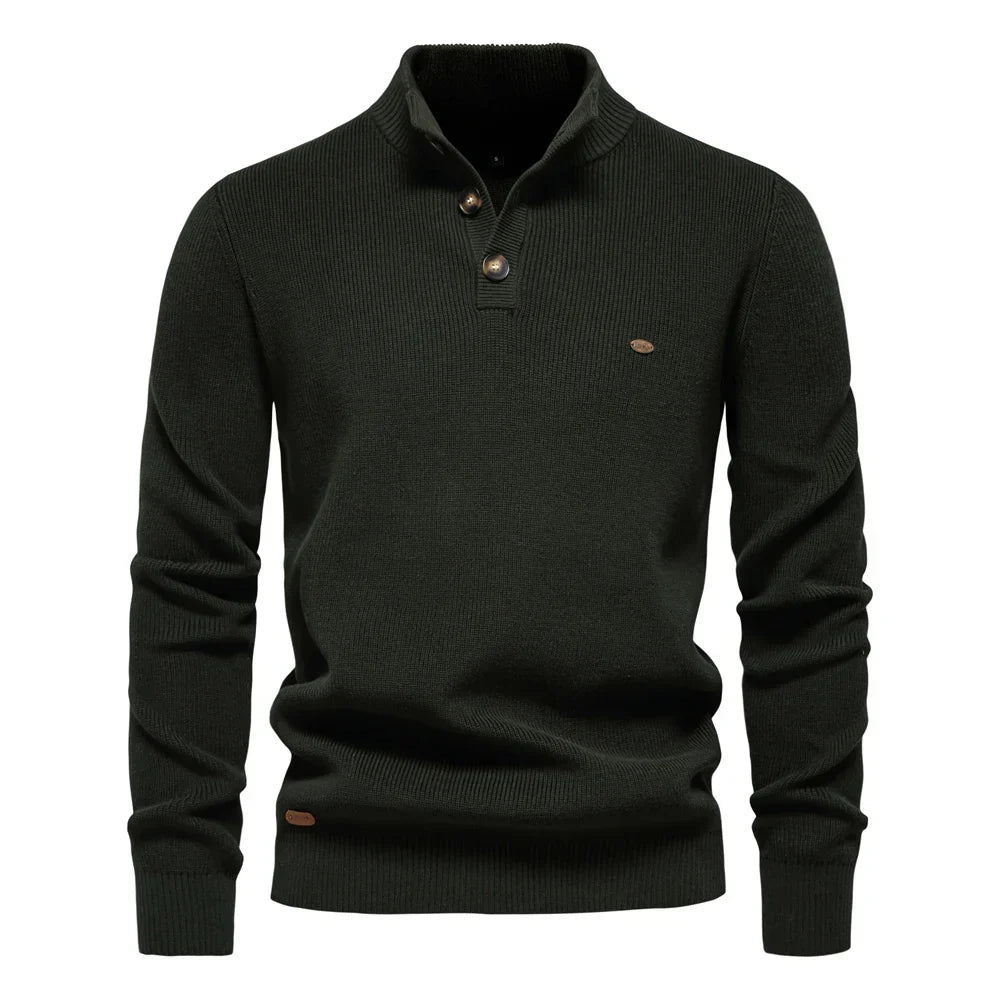 Heren Trui met Knoopdesign – Vijf Kleuren
