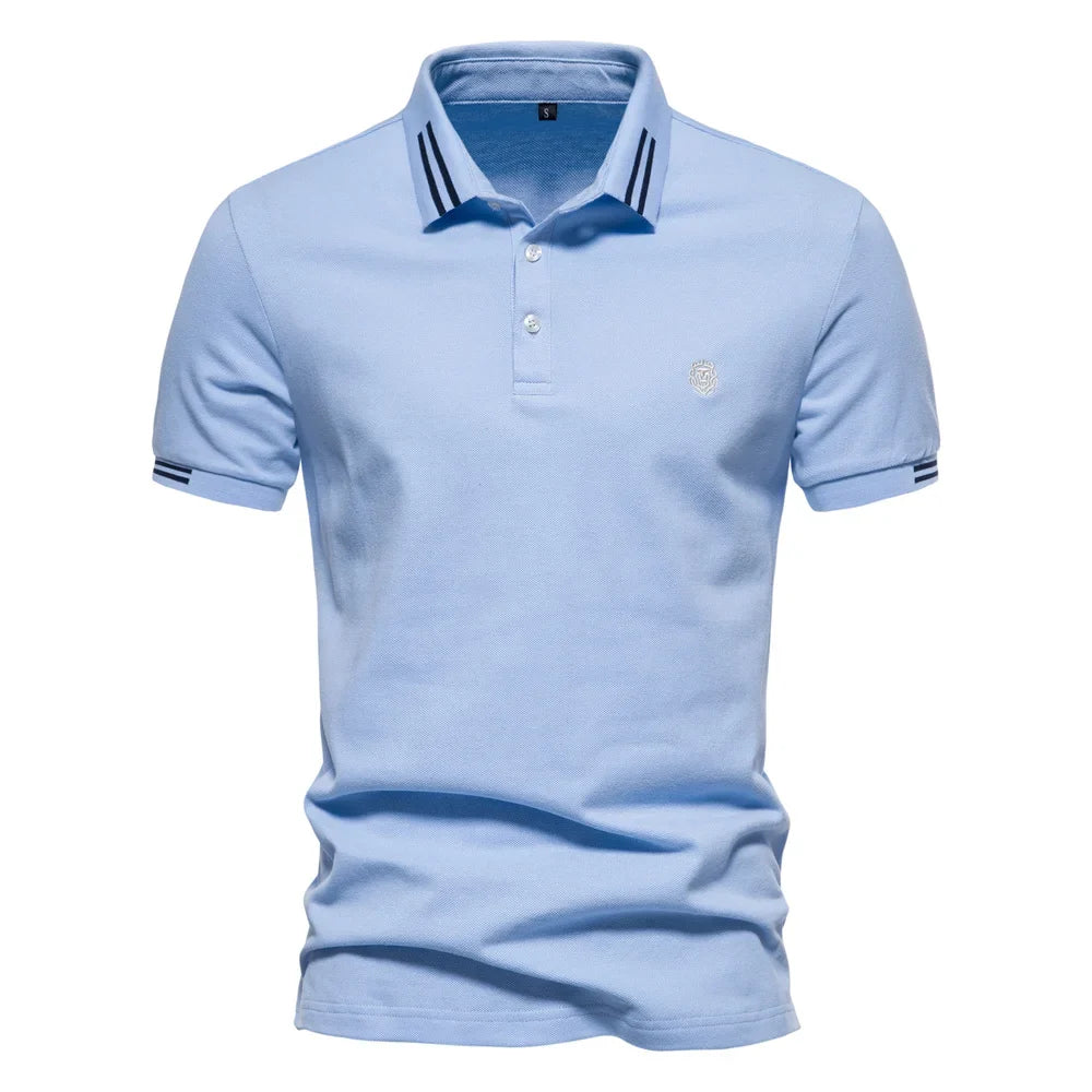 Chique Heren Polo – Lichtblauw, Donkerblauw, Wit, Donkergroen of Grijs