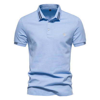 Chique Heren Polo – Lichtblauw, Donkerblauw, Wit, Donkergroen of Grijs