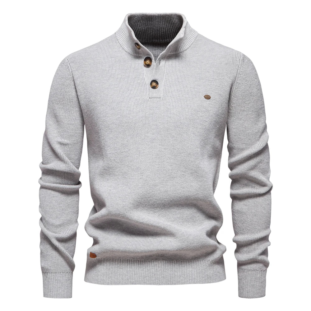 Heren Trui met Knoopdesign – Vijf Kleuren