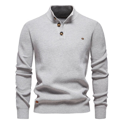 Heren Trui met Knoopdesign – Vijf Kleuren