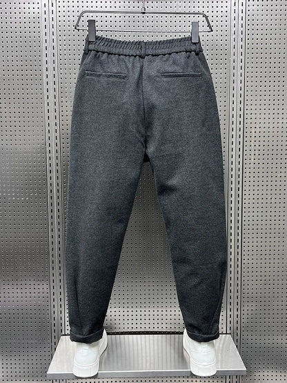 Herenbroek met Textuur – Grijs, Zwart of Bruin