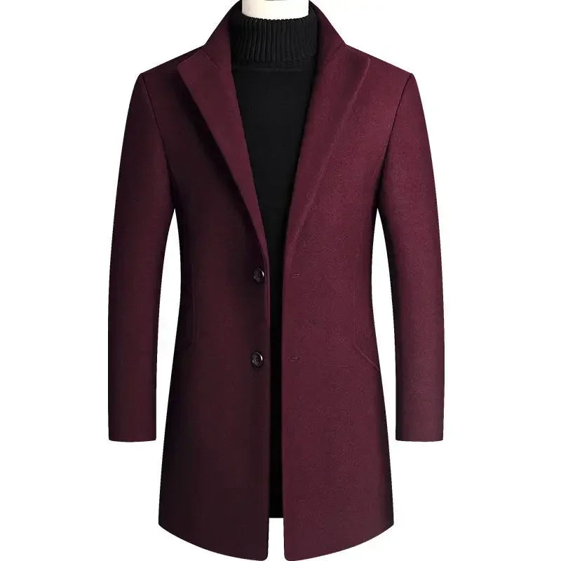 Heren Trenchcoat – Zwart, Grijs, Rood of Donkerblauw