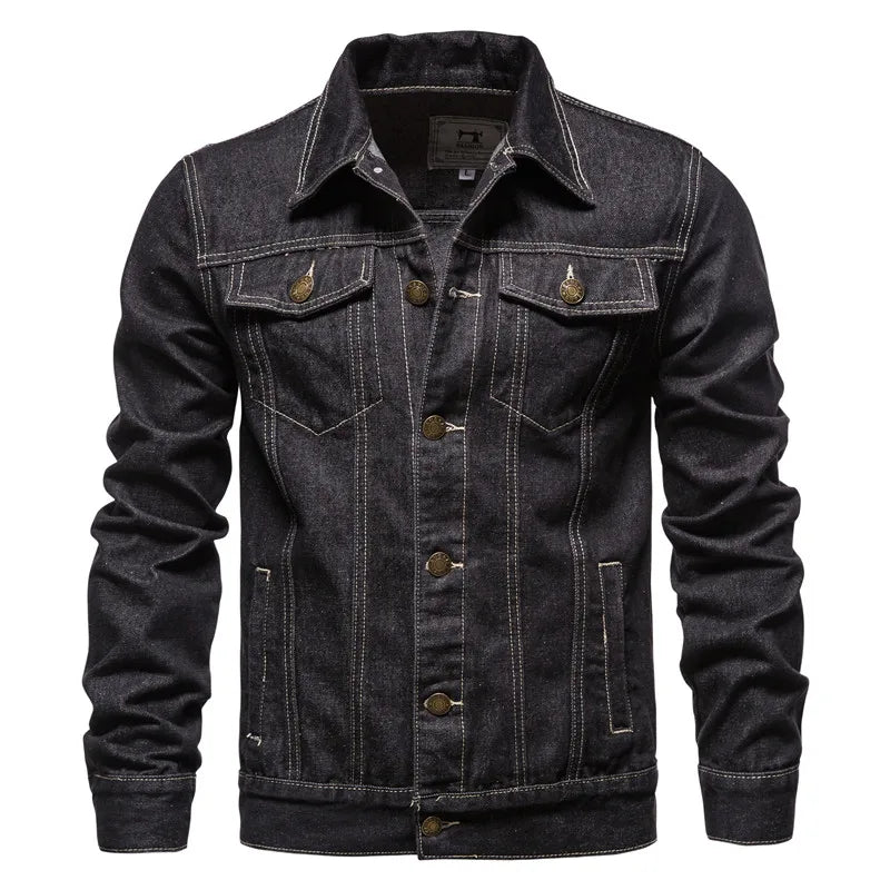 Heren Denim Jack – Lichtblauw, Donkerblauw of Zwart