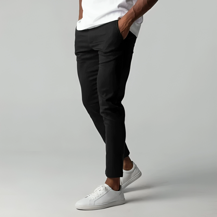 Stretch Chino voor Heren – Zwart, Marineblauw, Groen of Khaki