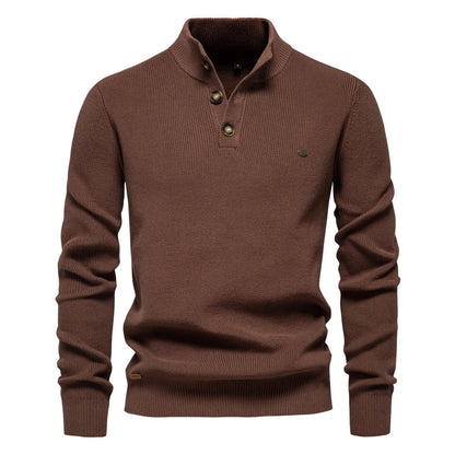 Heren Trui met Knoopdesign – Vijf Kleuren