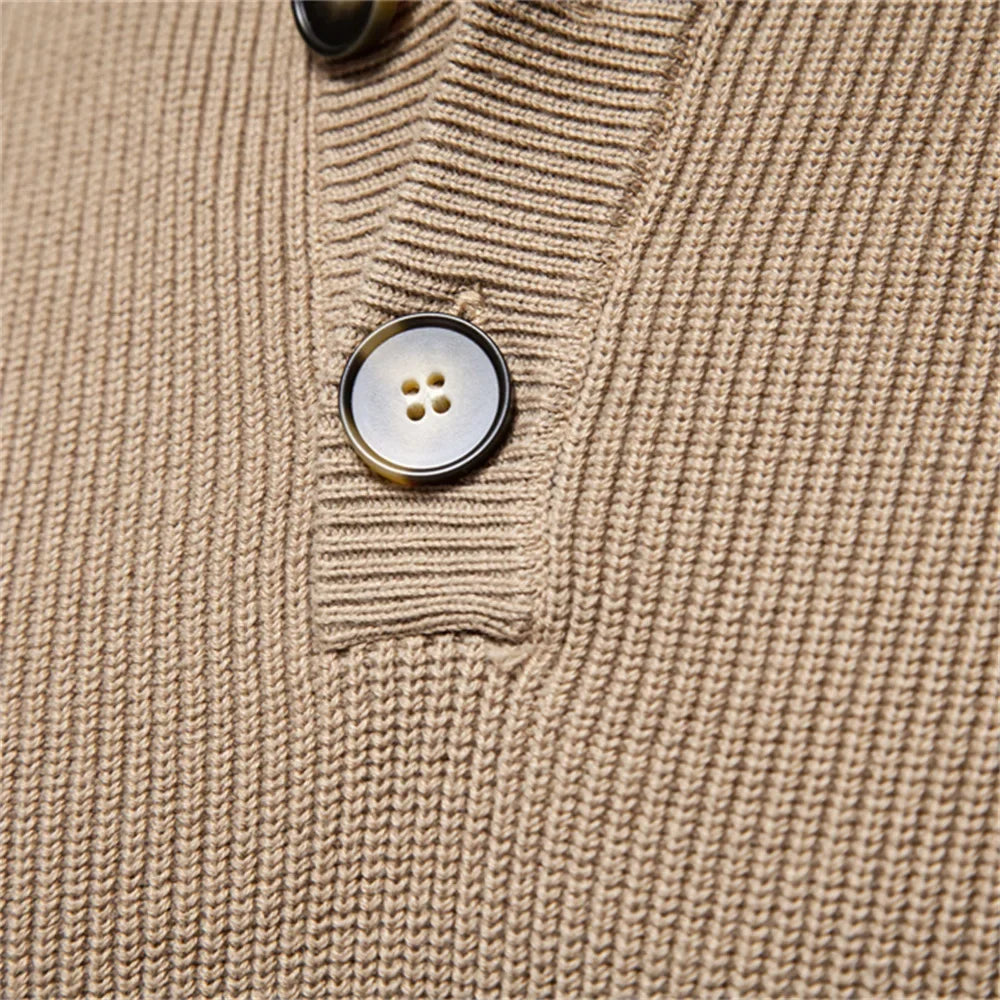 Heren Trui met Knoopdesign – Vijf Kleuren