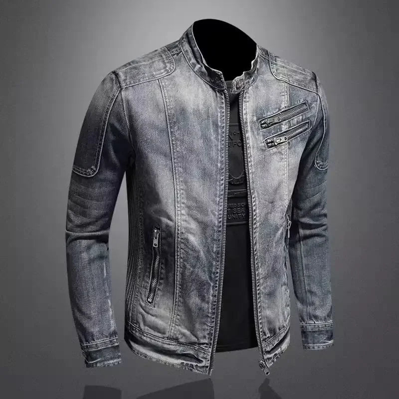 Heren Denim Jack in Motorstijl – Twee Varianten