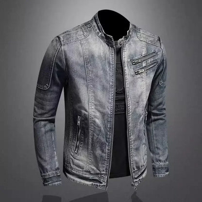 Heren Denim Jack in Motorstijl – Twee Varianten