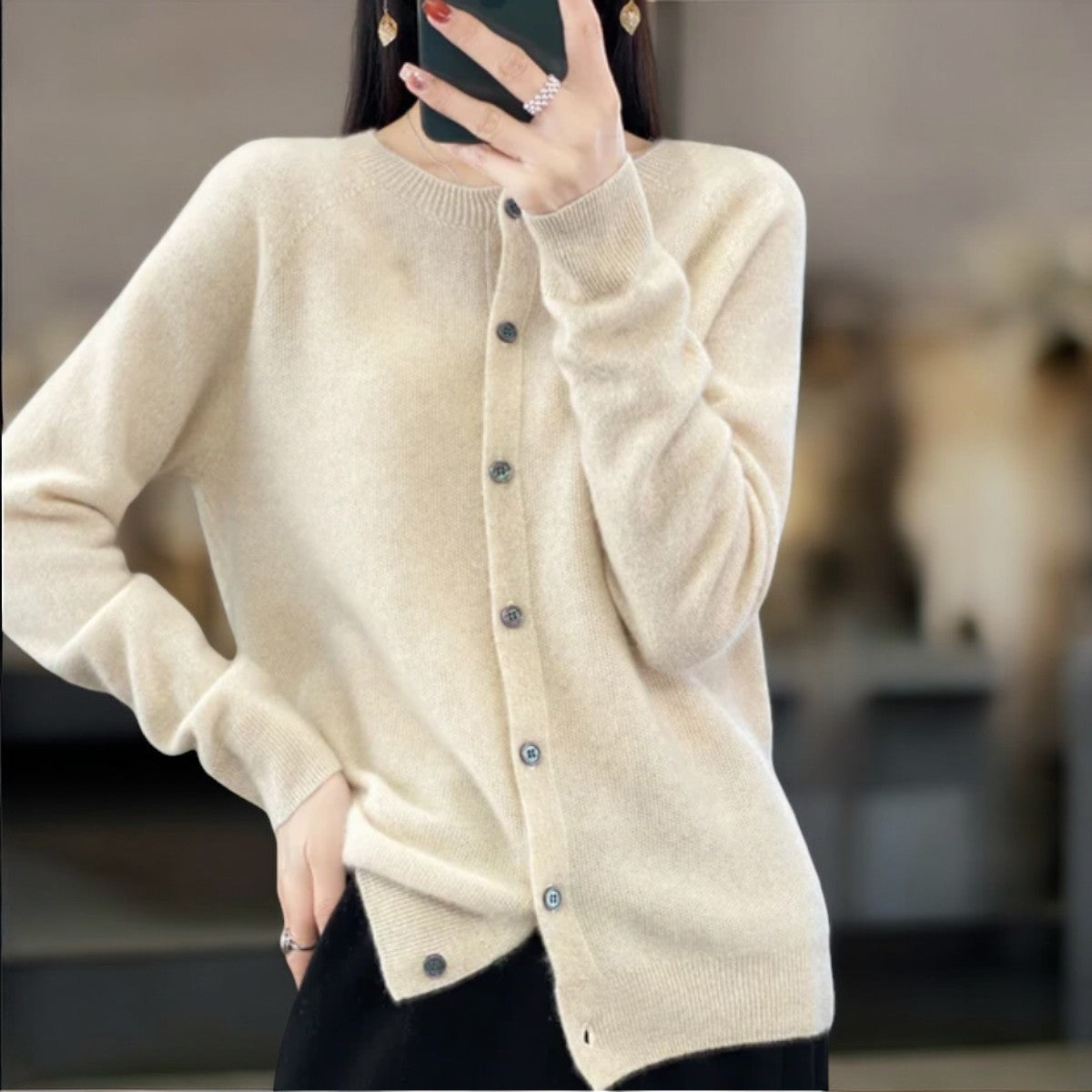 Dames Cardigan met Knoopjes in Acht Kleuren