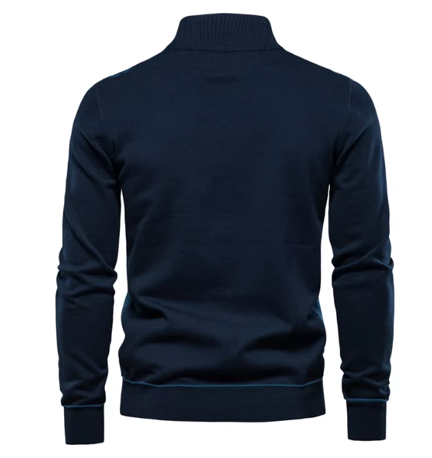 Heren Trui met Halve Rits – Blauw, Bruin of Zwart