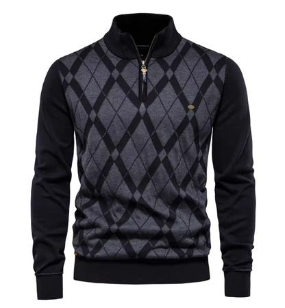 Heren Trui met Halve Rits – Blauw, Bruin of Zwart
