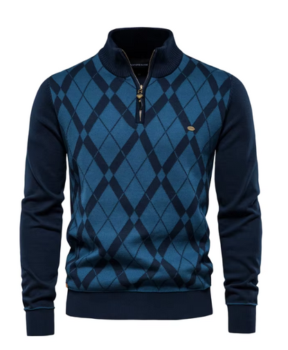 Heren Trui met Halve Rits – Blauw, Bruin of Zwart