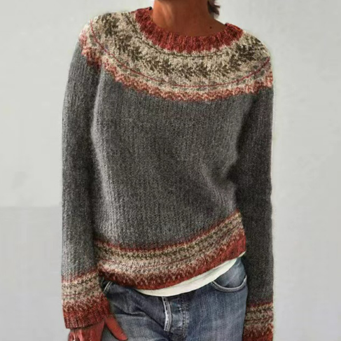 Vintage Wintertrui Dames – Donkergrijs