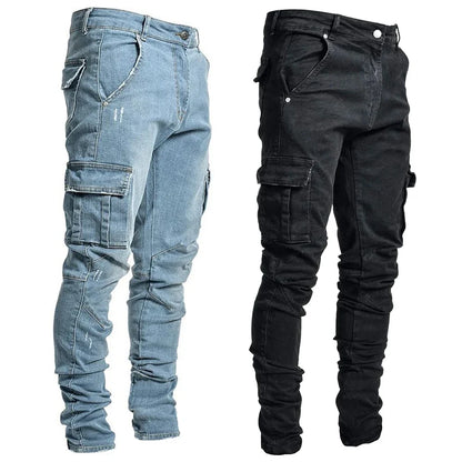 Cargo Jeans voor Heren – Lichtblauw, Zwart of Combi