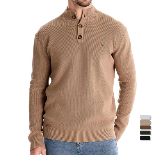 Heren Trui met Knoopdesign – Vijf Kleuren
