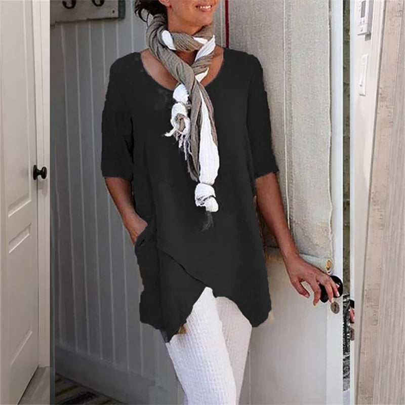 Casual Effen Dames Top – Zes Kleuren