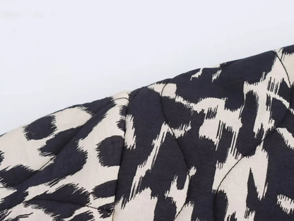 Dames Herfstjas met All-over Print – Zwart